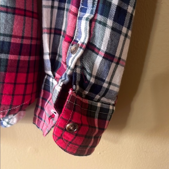 Chaps Red and White Casual Button Down Shirt - Picture 6 of 8